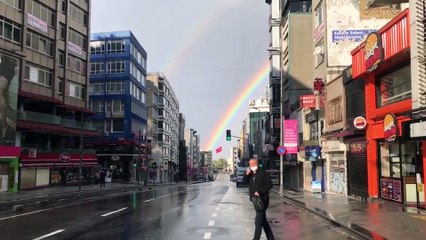 İSTANBUL - Gökkuşağı güzel manzara oluşturdu