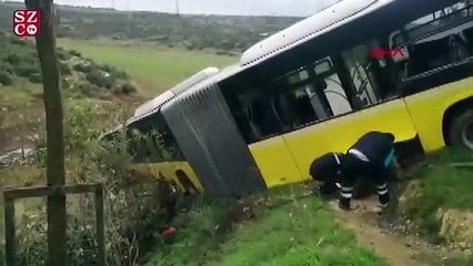 Kayaşehir'de İETT otobüsü yoldan çıktı