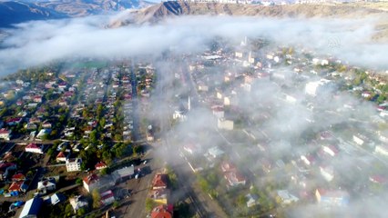 ELAZIĞ - Tarihi ilçe Palu'da sonbahar ve sis güzelliği