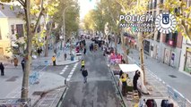 Drones controlan la reapertura del Rastro en Madrid