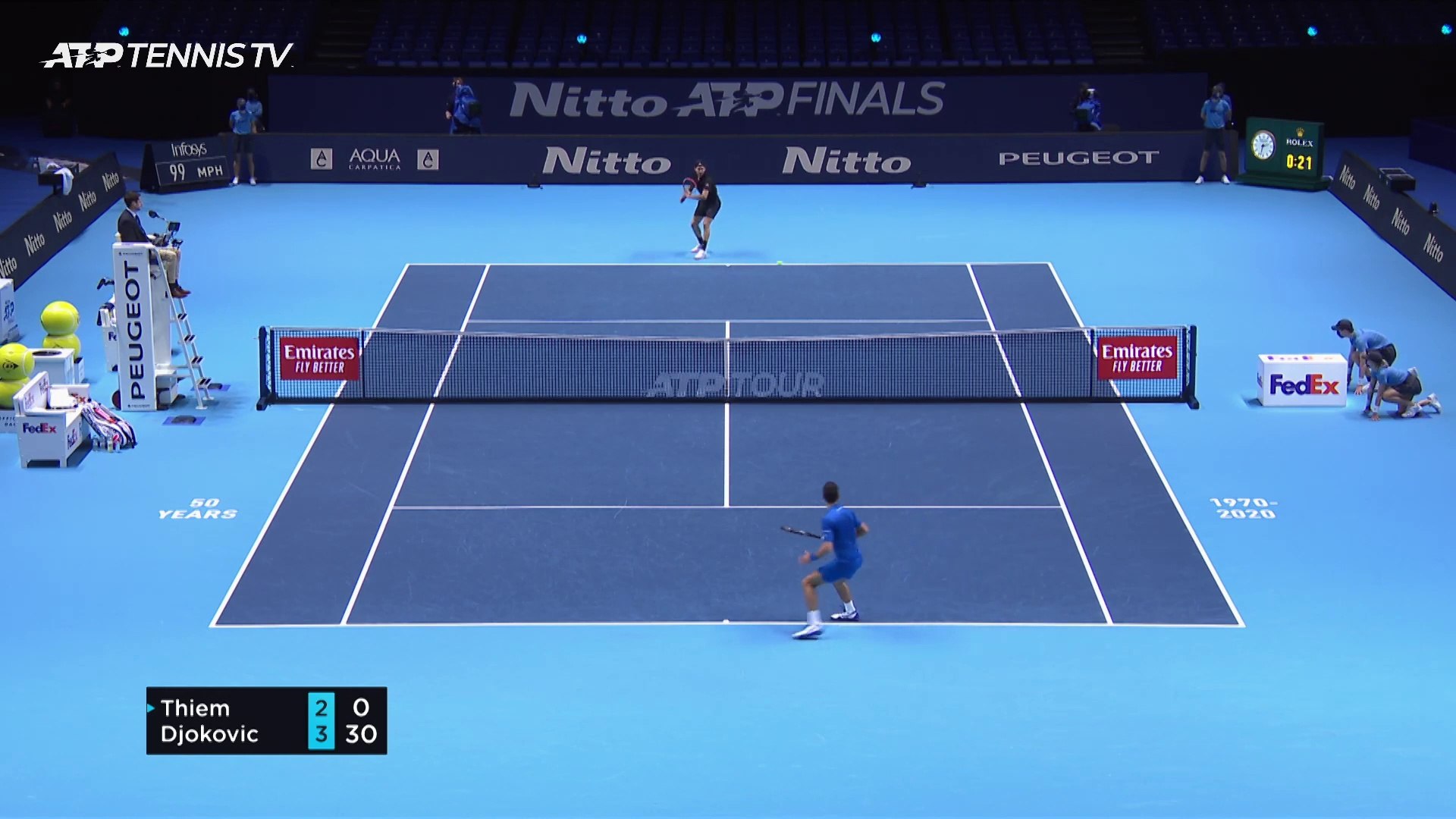 Dominic Thiem vs Novak Djokovic_ Amazing Shots and Drama _ Nitto ATP Finals 2020 Highlights