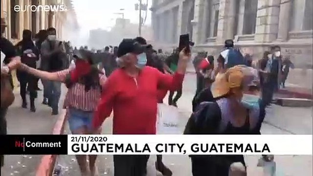 Flames rip through Guatemala's Congress as street battles rage