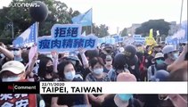 Thousands protest in Taipei over US pork imports