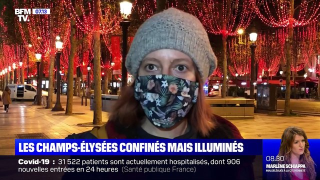 Les Champs-Élysées confinés mais illuminés - 23/11