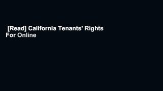 [Read] California Tenants' Rights  For Online