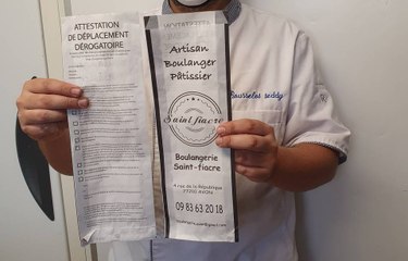 Un boulanger fait imprimer l’attestation de déplacement sur le sachet de ses baguettes !