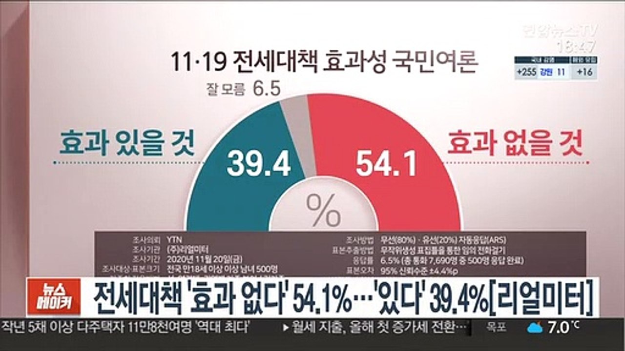 전세대책 효과…'없다' 54.1%, '있다' 39.4%