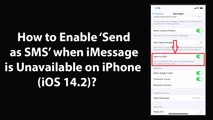 How to Enable Send as SMS when iMessage is Unavailable on iPhone (iOS 14.2)?