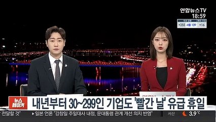 내년부터 30~299인 기업도 '빨간 날' 유급휴일