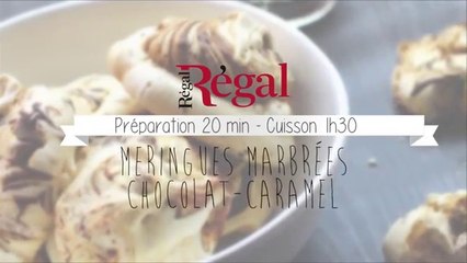 Meringues Marbrées Chocolat - Caramel  - Régal