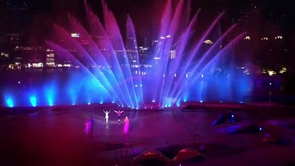 Shenzhen light show with fireworks, lasers and water in OCT Harbour, China