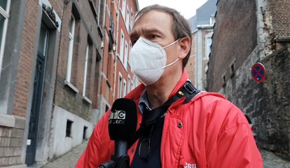 Action syndicale devant l'Institut Royal pour Handicapés de l'Ouïe et de la Vue à Liège