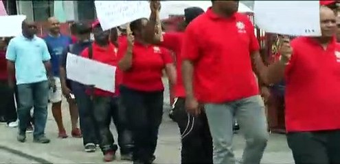 Fire Officers Protest in Pt Fortin