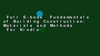 Full E-book  Fundamentals of Building Construction: Materials and Methods  For Kindle
