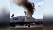 İspanya’da panik anları! Yolcu uçağı bir anda alev alev yanmaya başladı