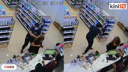 Penyamun tumbuk, rentap rantai emas wanita di farmasi