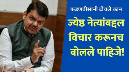 Devendra Fadanvis says "we must use words carefully for senior leader"