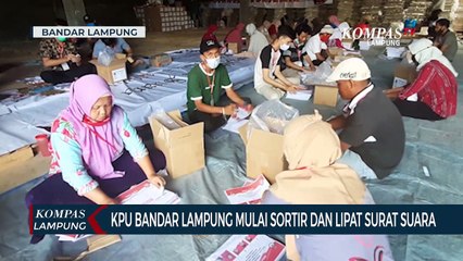KPU Bandar Lampung Mulai Sortir dan Lipat Surat Suara