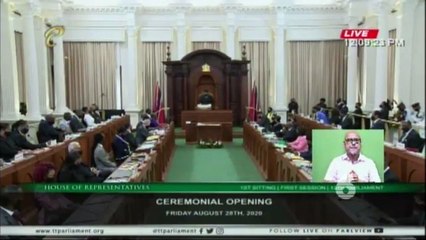 President Paula Mae Weekes speaks during ceremonial opening of 12th Parliament