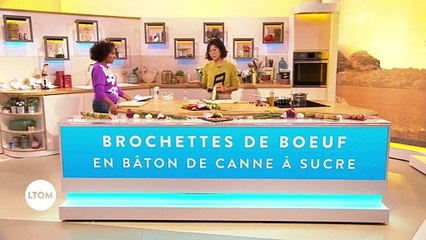 Brochettes de boeuf en bâton de canne à sucre