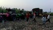 Tractor videos a | how to pull out trolley filled with sugarcane by five tractor | heavy loaded sugarcane trolley pulled out by 5 tractor