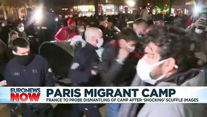 Police forcefully remove migrants from central Paris square in 'shocking' scene