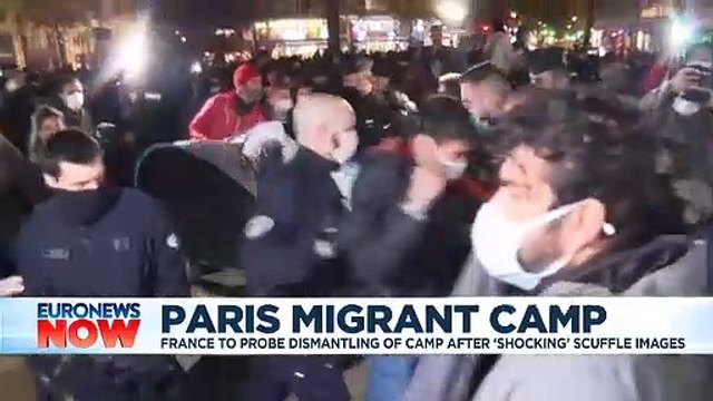 Police forcefully remove migrants from central Paris square in 'shocking' scene
