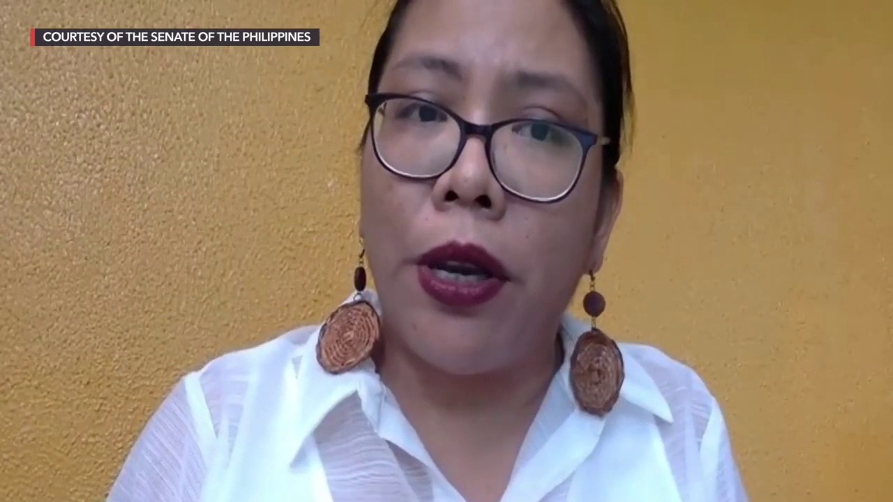 Karapatan secretary general Cristina Palabay at the Senate hearing on red-tagging