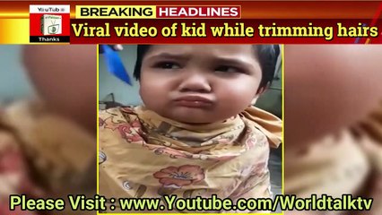 Funny video of kid goes viral while trimming hairs
