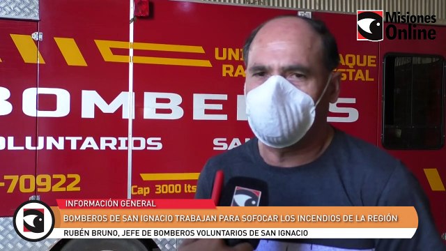 Bomberos de San Ignacio trabajan para sofocar los incendios de la región