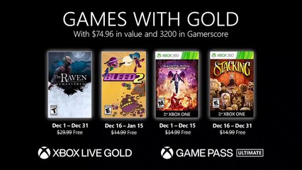 Xbox One - Games With Gold di dicembre