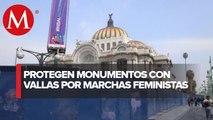 Instalan vallas por marchas feministas en CdMx