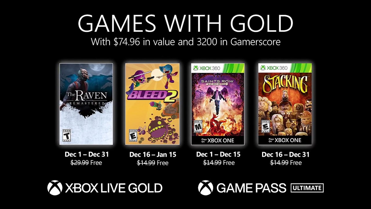 Xbox Games with Gold | December 2020