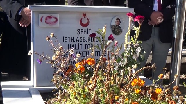 BİTLİS - Ahlatlı şehit askerler Erdoğan Gökbulak ve Halit Topuz kabirleri başında anıldı