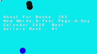 About For Books  365 New Words-A-Year Page-A-Day Calendar 2020  Best Sellers Rank : #1