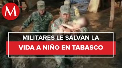 Ejército rescata a Alexis de morir ahogado en Tabasco… Ésta es la historia detrás de la imagen
