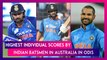 Highest Individual Scores By Indian Batsmen In Australia In ODIs
