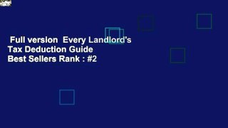 Full version  Every Landlord's Tax Deduction Guide  Best Sellers Rank : #2