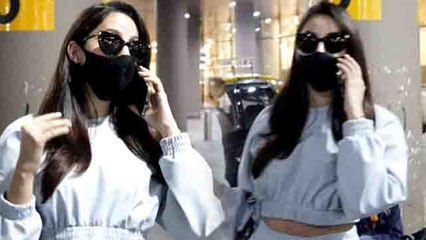 Nora fatehi spotted at airport departure ;Watch video | FilmiBeat