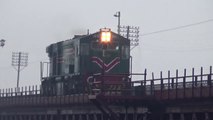 Foggy Weather Trains In Action 1 Light Power  2 Trains Old Bridge River Jhelum