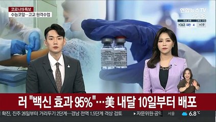 러시아 "백신 효과 95% 이상"…美 내달 10일부터 배포