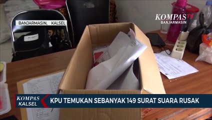 Ratusan Lembar Surat Suara Pemilihan Gubernur Kalsel Rusak