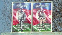 Azerbaycanlı şehidin mezarına Galatasaray bayrağı asıldı