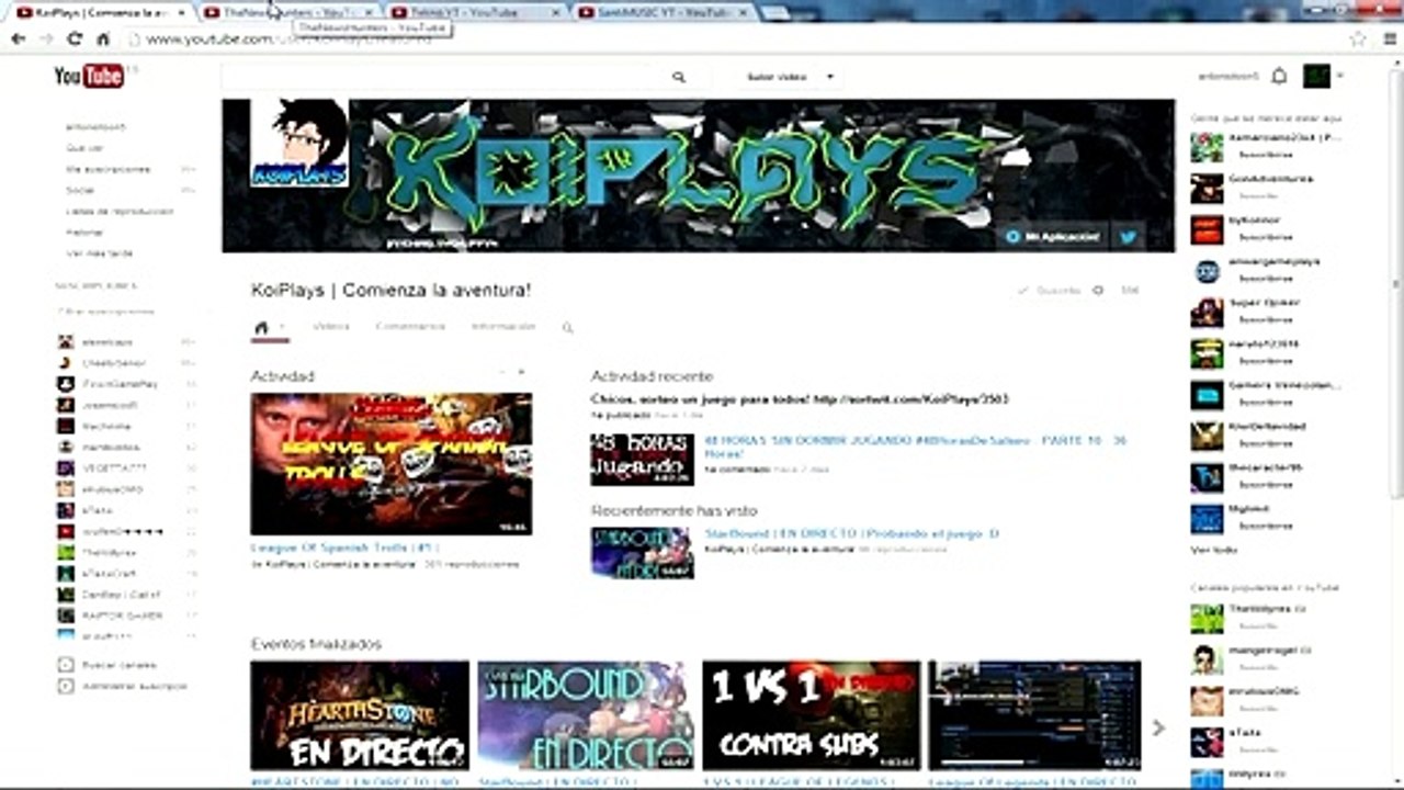 PROMCION A KOIPLAYS, THE NEWS HUNTER, SANTI MUSIC YT Y TEKNO YT