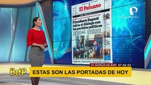 Pamela Acosta leyendo las portadas de los principales diarios nacionales - miercoles 25 de noviembre del 2020
