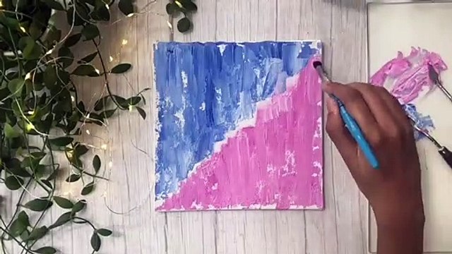 Paint palm trees and sky.