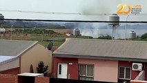 Incendio en Itaembé Guazú en inmediaciones de una planta de gas