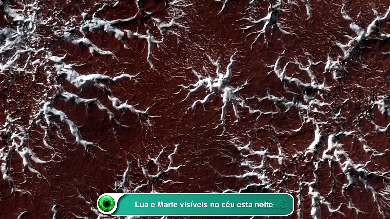 Lua e Marte visíveis no céu esta noite