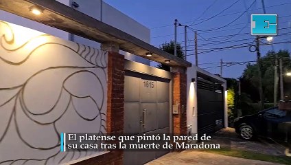El platense que pintó la pared de su casa tras la muerte de Maradona