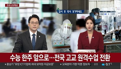 수능 한주 앞으로…전국 고교 원격수업 전환